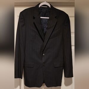 Black Hickey Freeman Loro Piana Tasmanian Super 130s USA Madison 42L Pinstripe